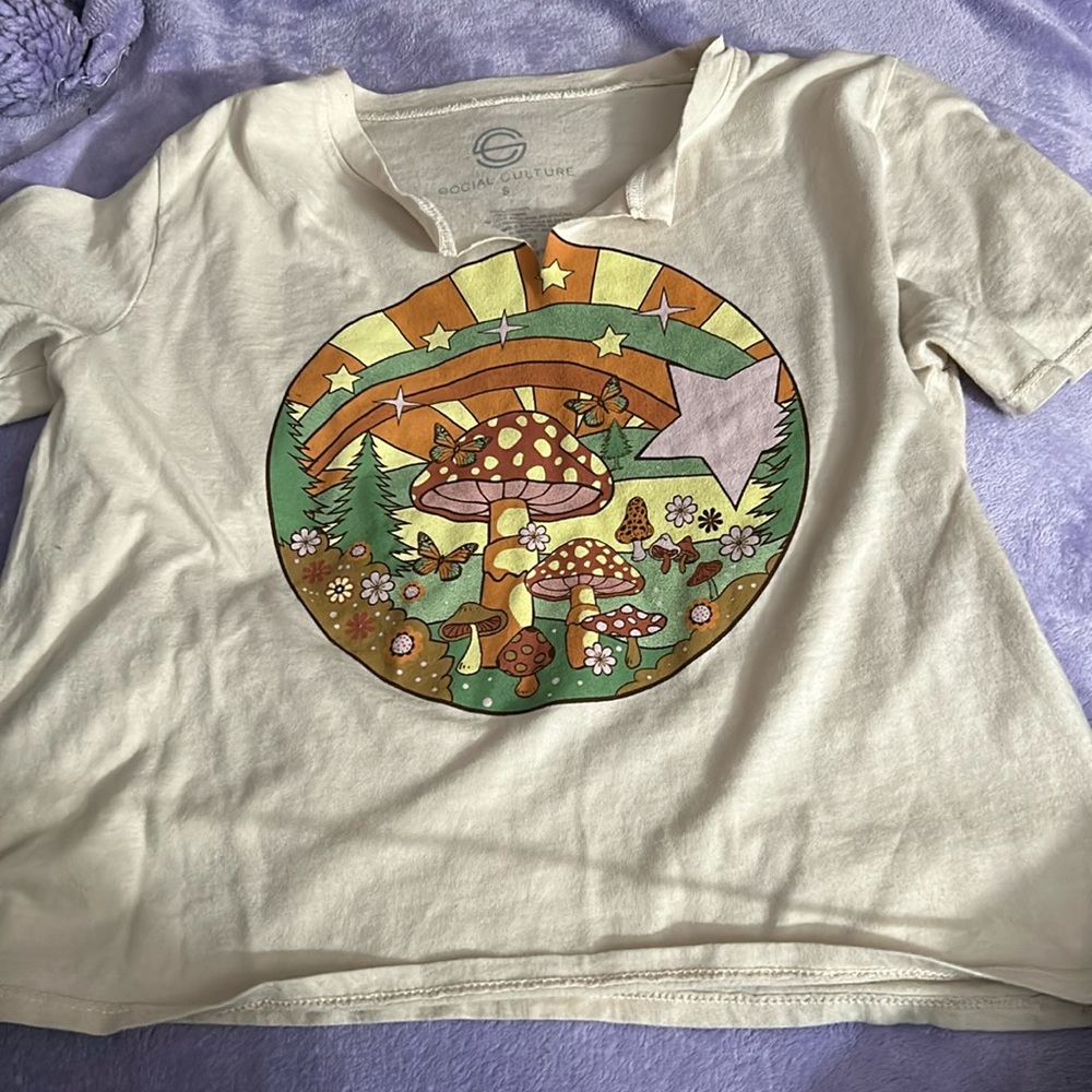 mushroom butterfly shirt